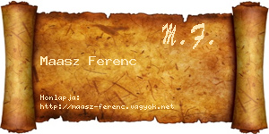 Maasz Ferenc névjegykártya